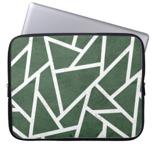 Green and white mosaic pattern laptop sleeve