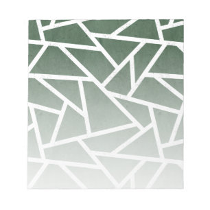 Green and white mosaic pattern notepad