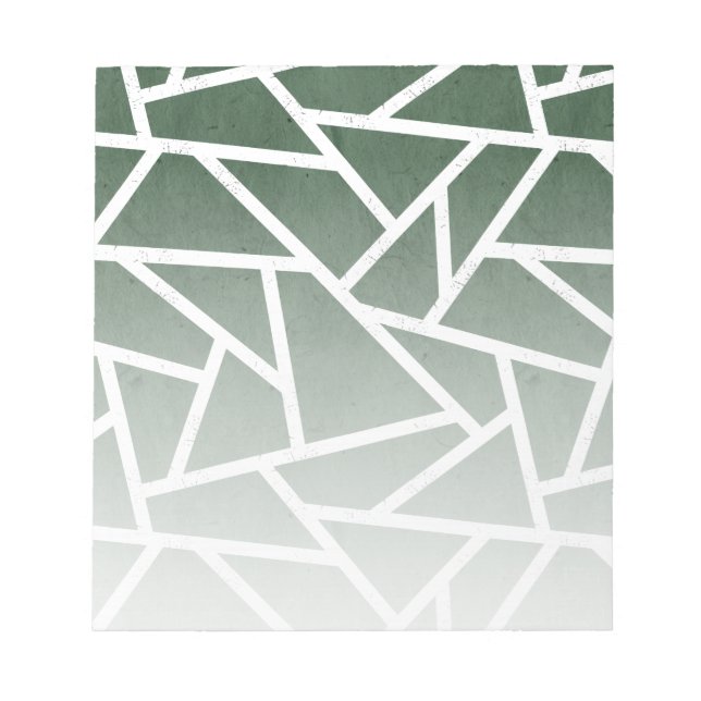 Green and white mosaic pattern notepad (Front)