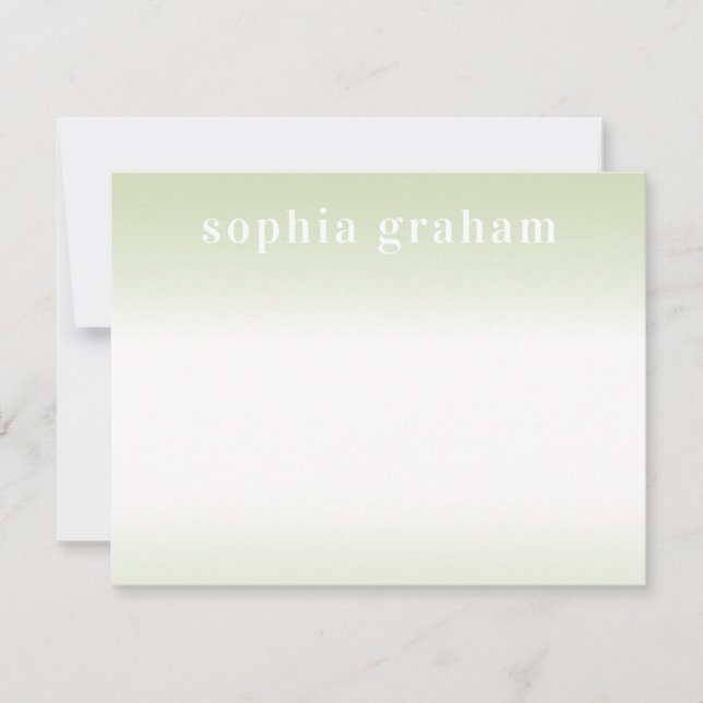 Green and White Ombre Card (Front)