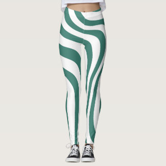 Green and white pattern Leggings
