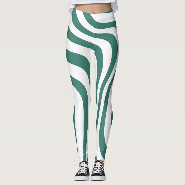 Green and white pattern Leggings (Front)
