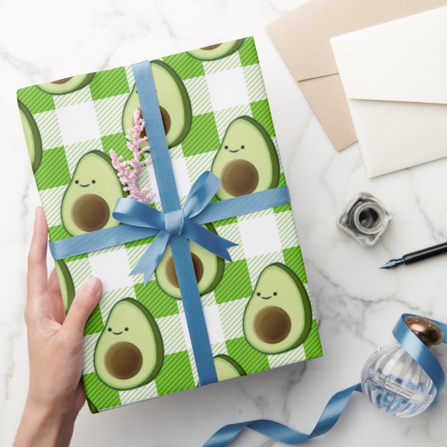 Green and White Plaid Avocado Tartan Pattern Wrapping Paper (Gifting)