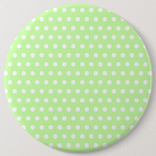 Green and White Polka Dot Pattern. Spotty. 6 Cm Round Badge