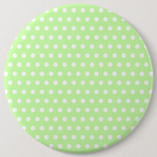 Green and White Polka Dot Pattern. Spotty. 6 Cm Round Badge