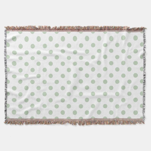 green and white polka dot throw blanket (Front)