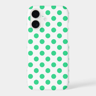 Green and white polka dots