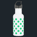 Green and white polka dots 532 ml water bottle<br><div class="desc">Green and white polka dots</div>