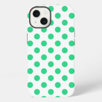 Green and white polka dots Case-Mate iPhone case
