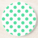 Green and white polka dots coaster<br><div class="desc">Green and white polka dots</div>