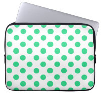 Green and white polka dots