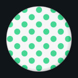 Green and white polka dots magnet<br><div class="desc">Green and white polka dots</div>