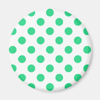 Green and white polka dots