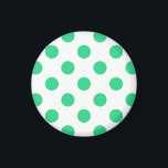 Green and white polka dots magnet<br><div class="desc">Green and white polka dots</div>