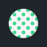 Green and white polka dots magnet<br><div class="desc">Green and white polka dots</div>