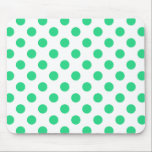 Green and white polka dots mouse pad<br><div class="desc">Green and white polka dots</div>