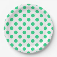 Green and white polka dots