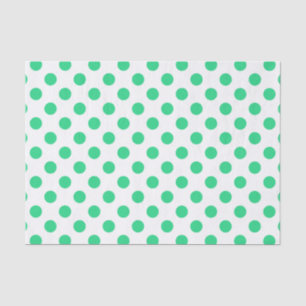 Green and white polka dots tissue paper