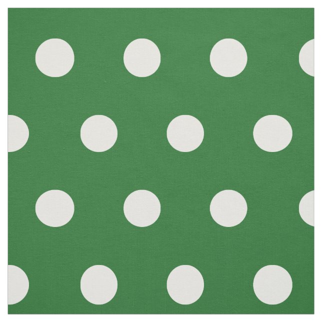 Green and white polkadot pattern DIY hobby fabric (Swatch)