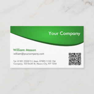 Green and White QR, Professional Business Card
