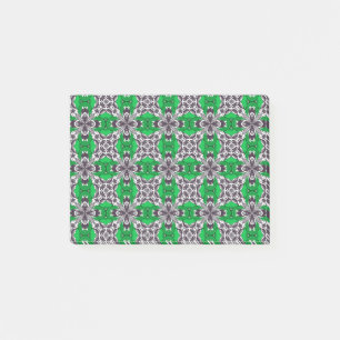 Green and White Repeat Tile Pattern Post-it Notes