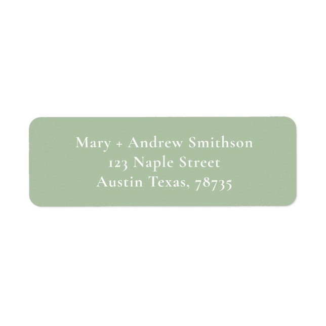 Green and White Return Address Label (Front)