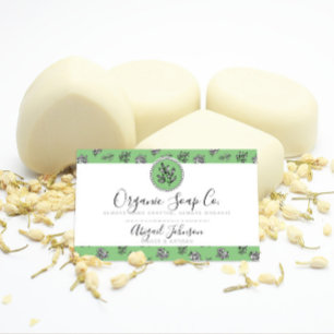 Green and White Roses and Leaves Line Art Artisan Business Card