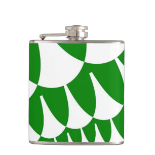 Green and White Scales Hip Flask