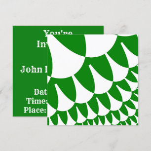 Green and White Scales Invitation