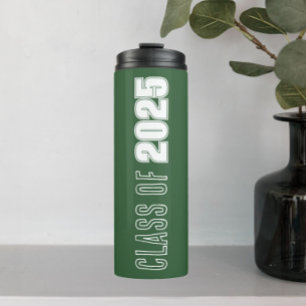 Green and White School Colours Class Year Thermal Tumbler