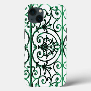 Green and white scrollwork pattern Case-Mate iPhon iPhone 13 Case