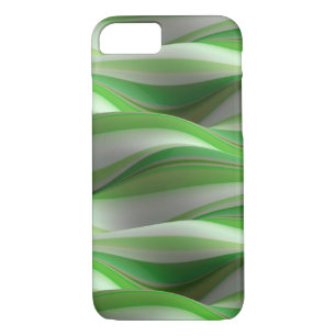 green and white shadowed wave pattern Case-Mate iPhone case