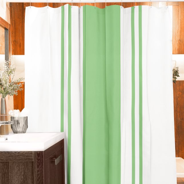 Green and White Shower Curtain (Creator Uploaded)