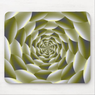Green and White Spiral Mousepad