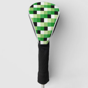 Green and White squares Pattern Golf Head Cover