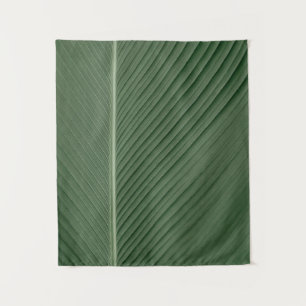 Green and white striped textile tapestry