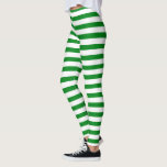 Green and White Stripes Christmas Elf Peppermint Leggings<br><div class="desc">Get in the Christmas spirit with these jolly green and white striped holiday leggings. These funny candy striped tights are a must for all of Santa’s helpers. Perfect for holiday parties (great for an elf costume!) or just getting cozy at home with a classic Christmas movie, these cute and comfortable...</div>