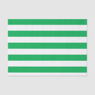 Green and White Stripes Pattern Tissue Paper