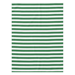 Green and White Stripes Tablecloth