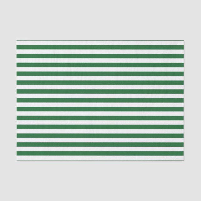 Green and White Stripes Tissue Paper (Front)