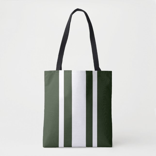 Green And White Stripes    Tote Bag (Front)