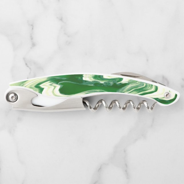 Green and White Swirled Corkscrew (Front)
