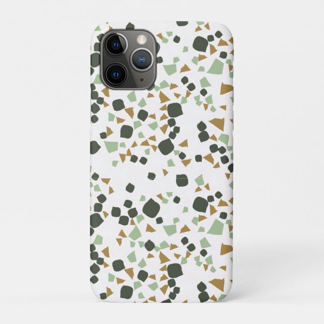 Green and White terrazzo Minimal modern Case-Mate iPhone Case (Back)