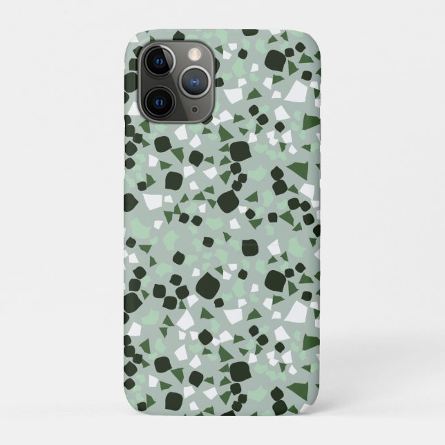 Green and White terrazzo Minimal modern  Case-Mate iPhone Case (Back)