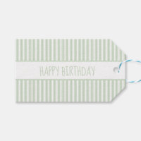 Green and White Ticking Stripe Personalised