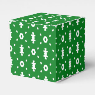 Green And White Tribal Print Favour Box