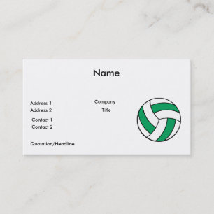 green and white volleyball business card