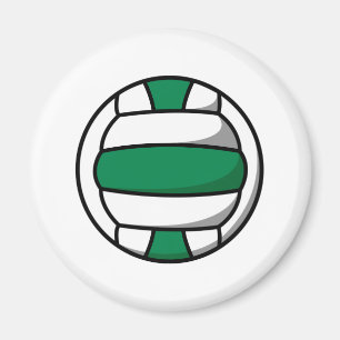 green and white volleyball magnet