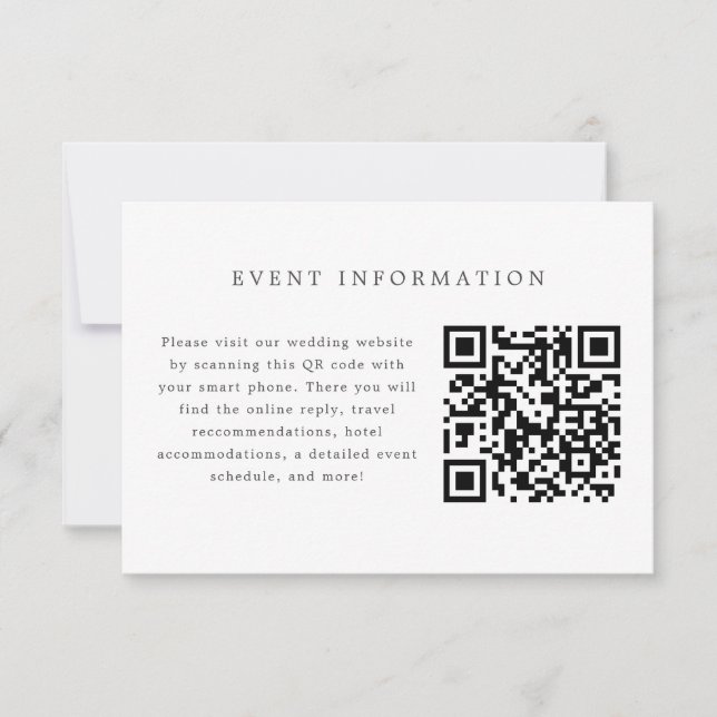 Green and White Wedding Invitation Insert Card (Front)