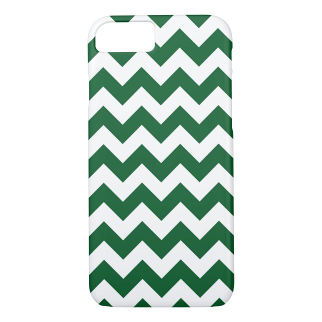 Green and White Zigzag Pattern Case-Mate iPhone Case (Back)